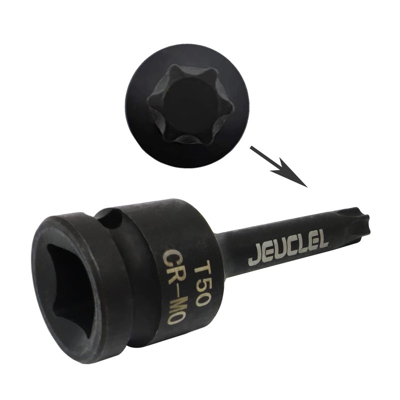 JEUCLEL T50 Torx Star 6 Point Impact Bit Socket, T50