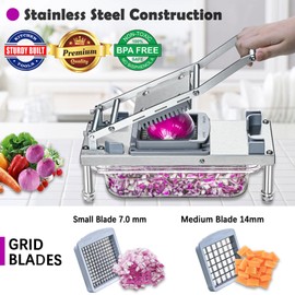 Vegetable Chopper, Veggie Chopper With 8 Blades, Onion Cutter with Container, Pro All-in-1 Food Dicer, Mandoline Slicer, Stainless steel materials Salad Grater