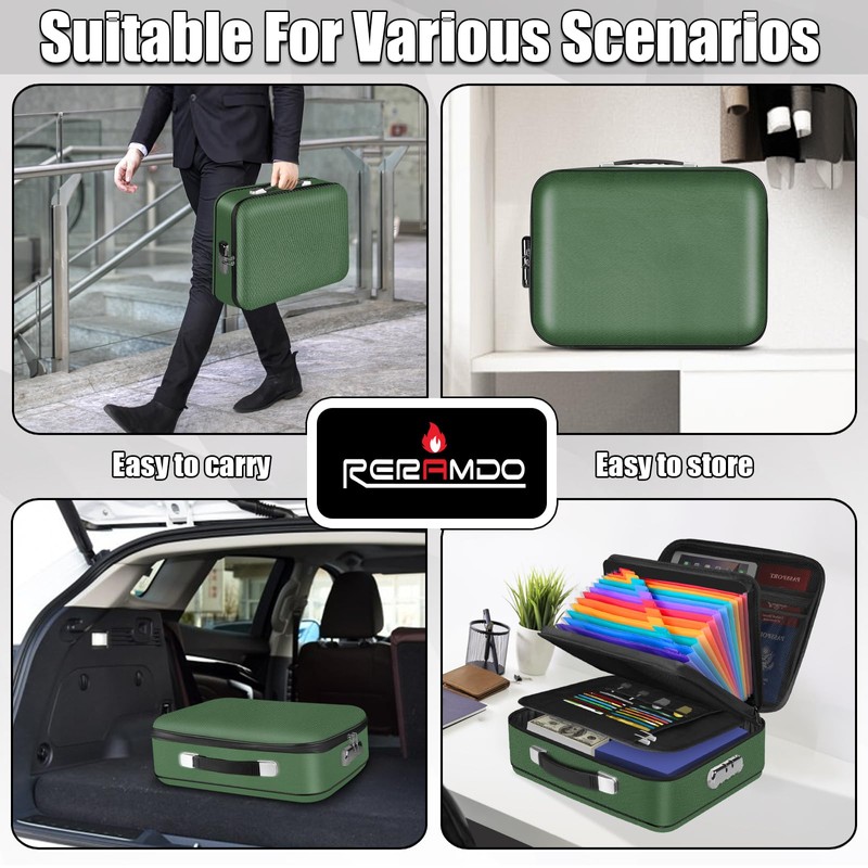 Fireproof Document Box, Hard Shell Fireproof Box, Document Organizer with