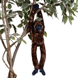 Plush Hanging Woolly Monkey with Velcro on Paws and Feet - Soft Plush Toy - For Kids Boys Girls Cuddly Plush Toy - Perfect Cuddly Gift for Kid - 46 cm Long