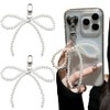 Pack of 2 Pearl Bow Keyrings, Y2K Pearl Bows Phone