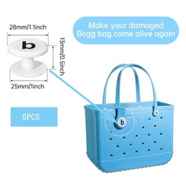 5PCS Beach Bag Replacement Buttons, Boggg Bag Accessories Replacement Rivets for Beach Bag Rubber Tote Accessories