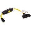 Tower Manufacturing 30396501-08 Manual-Reset 20 AMP Inline GFCI Triple Tap