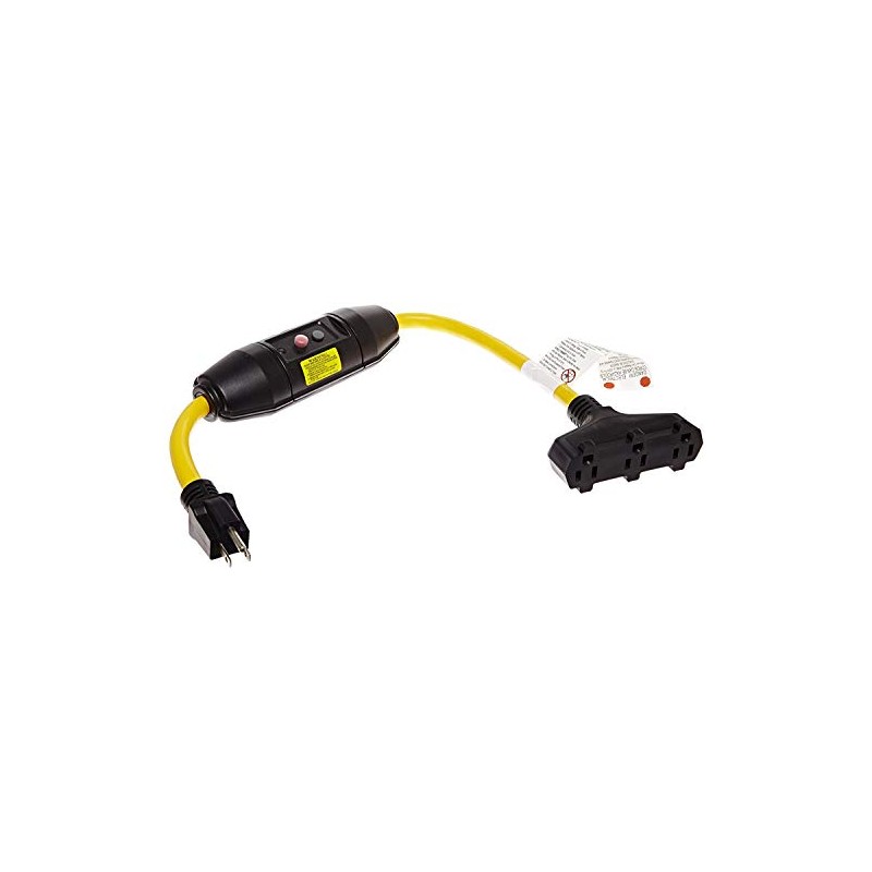 Tower Manufacturing 30396501-08 Manual-Reset 20 AMP Inline GFCI Triple Tap