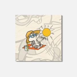 Unbranded Looney Tunes Cartoon Bugs Bunny 4'' X 4'' Square Wooden Coaster