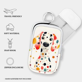 Energymax Hand Sanitizer Spray Case, Portable Hand Sanitizer Holder, Mini Pouch, Zippered Pouch Case for Hand Sanitizer, Fashion Accessory with Snap Hook Hand Sanitizers 1FL. OZ., Spotted Dog