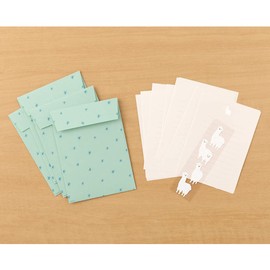 Midori 86636006 Letter Set with Stickers, 12 Stationery Notes, 4 Envelopes Included, Alpaca Pattern B