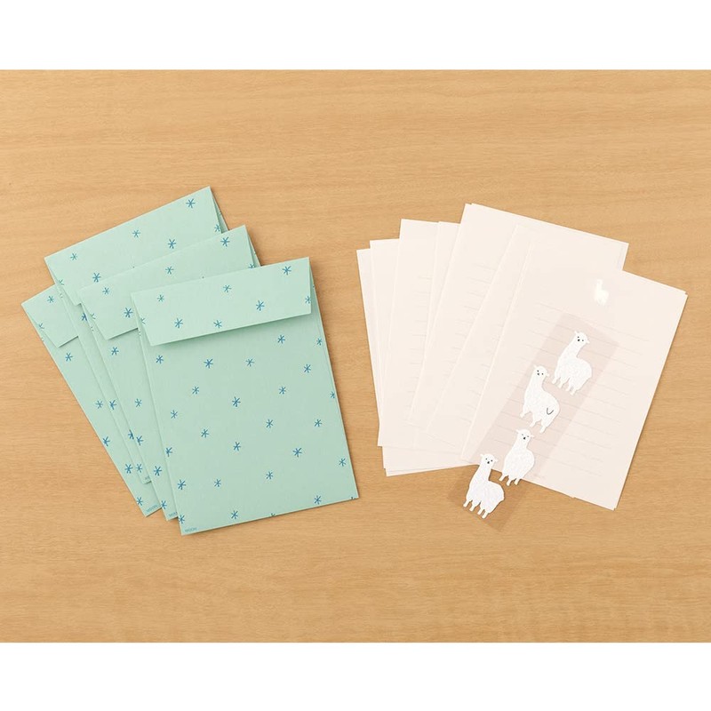 Midori 86636006 Letter Set with Stickers, 12 Stationery Notes, 4