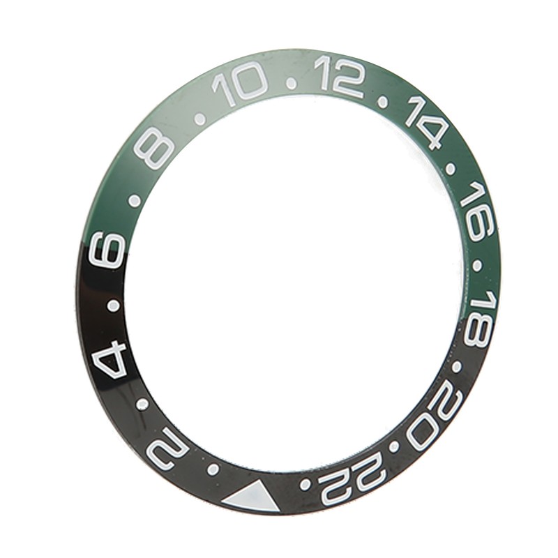 38mm Diameter GMT Watch Bezel Insert Ring Black Green Base