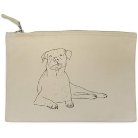 'Goofy Rottweiler' Canvas Clutch Bag/Accessory Case (CL00034881)