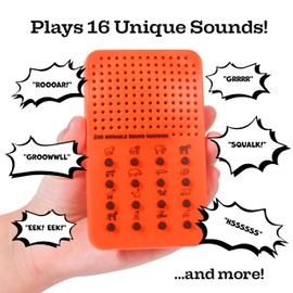 Zoo Animal Noisemaker with 16 Sounds, Roars, Growls, Hisses, Screeches and Noises, Portable Jungle Electronic Sound Maker - Safari Themed Sound Effects Board For Kids, Birthday Noise Maker Toy Gift