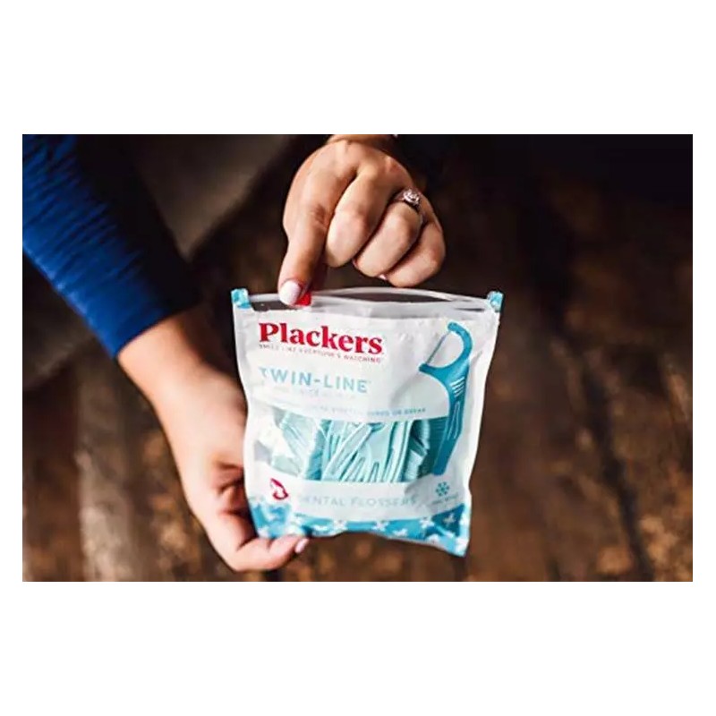 Plackers Twin-Line Dental Floss Picks, Designed with Two High Assorted
