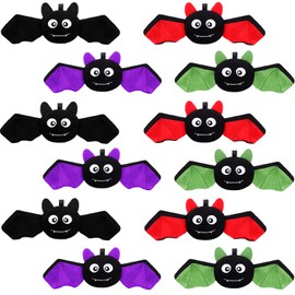 12 Pieces Plush Bat Toy Stuffed Animals Cute Bat Plushie Soft Stuffed Bat Plush Doll for Little Teens Birthday Gift, 10.6 Inch, Purple, Black, Green, Red