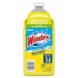 Windex Refill Multipurpose Disinfectant Cleaner Spray, Bottle Made from 100% Recycled Plastic, Surface Cleaning Spray, Citrus Fresh Scent, 2L (67.6 Fl Oz)