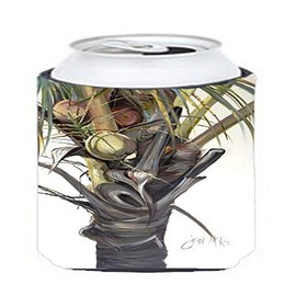 Caroline's Treasures JMK1279CC Coconut Tree Top Can or Bottle Hugger Cooler Washable Drink Sleeve Collapsible Beverage Insulated Holder, Can Hugger, Multicolor