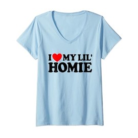 Womens I Love My Lil' Homie V-Neck T-Shirt