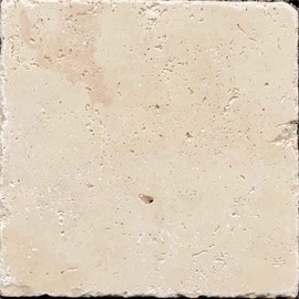 Squarefeet Depot 6" x 6" Tumbled Travertine Tile, Biscuit, 0.25 Sq Ft, 4 Pieces