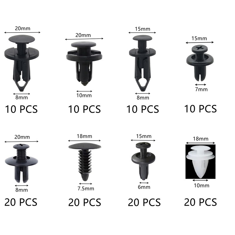 120 Pieces Plastic Car Retainer Clips,Nylon Car Fasteners Rivet Clips