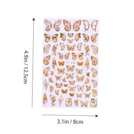 TOVINANNA 5 Sheets Butterflies Nail Stickers for Manicure Art Easy to Use Nail Decals Gradient Gold Silver Red for DIY Designs