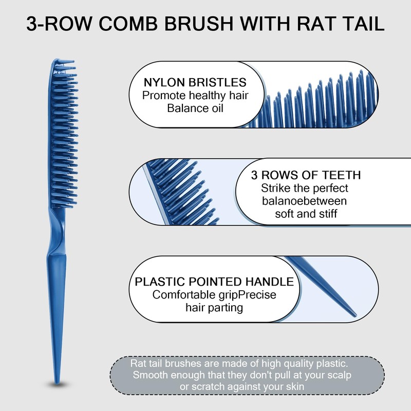 SIMPOR 3 Row Hair Comb for Natural Detangling, Hair Styling