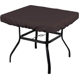 Covers & All Square Table Top Cover, 18 Oz Heavy Duty Waterproof UV & Weather Resistant, for Patio Outdoor Garden Lawn Backyard Furniture Coffee Side Table (6" H x 24" D x 24" W, Coffee)