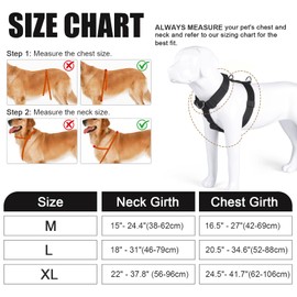 No Pull Dog Harness, Heavy Duty Tactical Dog Harness, Adjustable Soft Padded Pet Vest Harnesses for Medium and Large Dogs Training Walking, Lightweight & Escape-Proof (Grey, L)