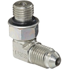 Eaton Weatherhead C5515X4 Carbon Steel SAE 37 Degree (JIC) Flare-Twin Fitting, 90 Degree Elbow, 1/4" Straight Thread O-Ring Boss x 1/4" JIC Male