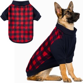 LINKPEACE Plaid Dog Christmas Sweater - Cold Weather Turtleneck Dog Pullover, Soft and Warm Dog Sweatshirt for Small Medium Large Dogs Puppies and Cats for Christmas (XX-Large)