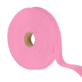 YELARXI Double Fold Bias Tape for Sewing, Quilt Binding Cotton Bias Tape Double Fold 1 Inch 25 Yards Fit for Hemming Seaming DIY Crafts Piping - (Pink)