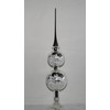 'XXL "Silver Winter Landscape Hand-Blown Hand-Painted" Jingle Bells Lauscha Christmas Tree Topper