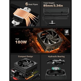 upHere Low Profile CPU Cooler Φ6mm*6 Low Profile Cooler 120mm Fan Low Profile CPU Cooler AM4 Compatible with AM5/Intel LGA 2011/2066(X79/X99)/1851/1700/1200/1150/1121/1155/1156/1366/1356/AM3/AM2/AM3+