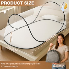 NAVESO Foldable Mosquito Net Travel, Pop Up Mosquito Net, Travel MosquitoNet For Camping Home Travel Dorm, Easy And Fast Installation