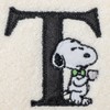 Tsujisel Snoopy Mini Towel 25cm Initial T Embroidered White