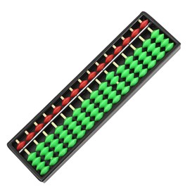 Traditional Abacus, Abacus, Calculation Tool for Children, Mathematics Training, 15-Digit Retro Wooden Square, Chinese Abacus Calculation Box, Green Red, Pack of 1