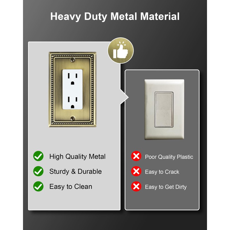 TREEWELL 4-Pack Decorator Outlet Cover Plate, Decorative Switch Plates and