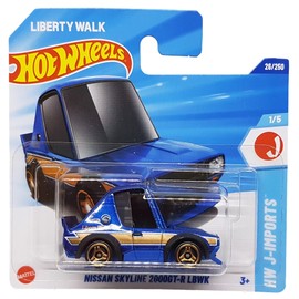 Hot Wheels - Nissan Skyline 2000GT-R LBWK - HW J-Imports 1/5 - HYX54 - Short Card - Liberty Walk - Blue Gold Metallic - Mattel 2025 - 1:64