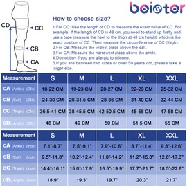 Beister Medias de compresión de 20 a 30 mmHg, puntera cerrada alta, para mujeres y hombres