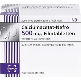 Calcium Acetate Nefro 500 mg Film-Coated Tablets Pack of 200
