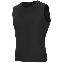 Anawakia Youth Boys Sleeveless Compression Shirt Quick Dry Football Basketball Undershirts Workout Base Layer Vest Soccer Shirts(XS,1 Pack:Black)