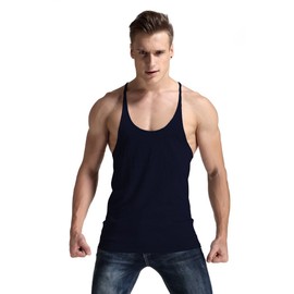 YAKER Gym Tank Top Men Singlet Bodybuilding Stringers Sleeveless Clothes Gym Fitness Vest Muscle Shirt Black