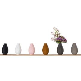 3D Vase Sofia Flower Vase/Decorative Vase 15 cm for Cut / Dried Flowers Sustainable Waterproof (White)