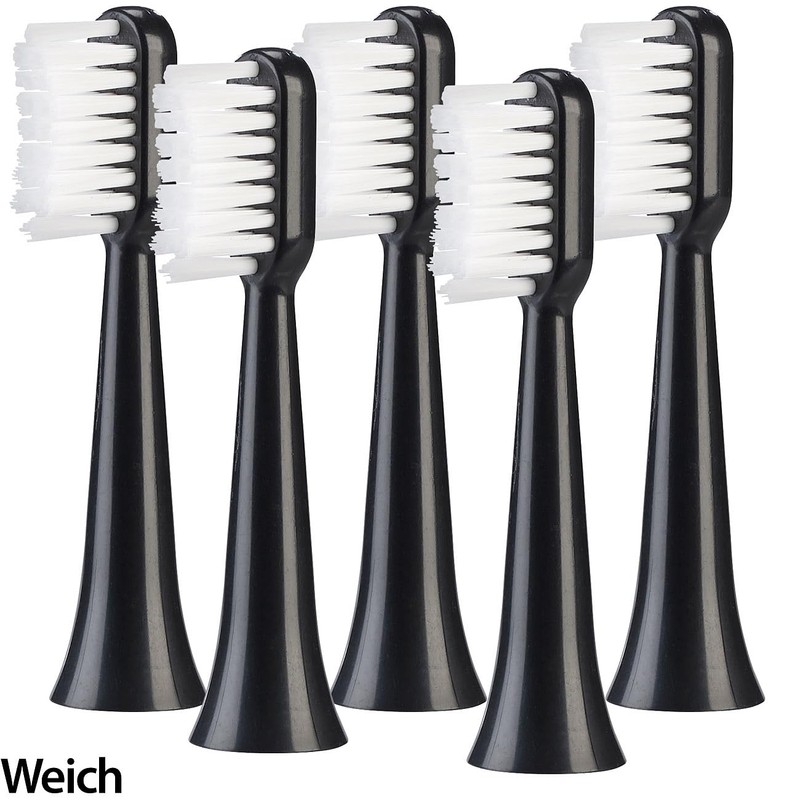 newgen medicals Zubehör zu Reisezahnbürste: 10er-Set Aufsteckbürsten für Akku-Schallzahnbürste SZB-300,