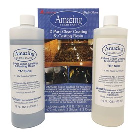 Alumilite Clear Cast Epoxy Resin Kit - 32 Ounce, 20 Disposable Plastic Mixing Cups, Pixiss Mixing Sticks Bundle