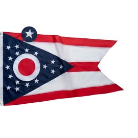 FLAGPARK Ohio State Flag 3x5 Ft OH Flags Heavy Duty Ohio Flag Embroidery for Outdoors Banner with 2 Brass Grommets