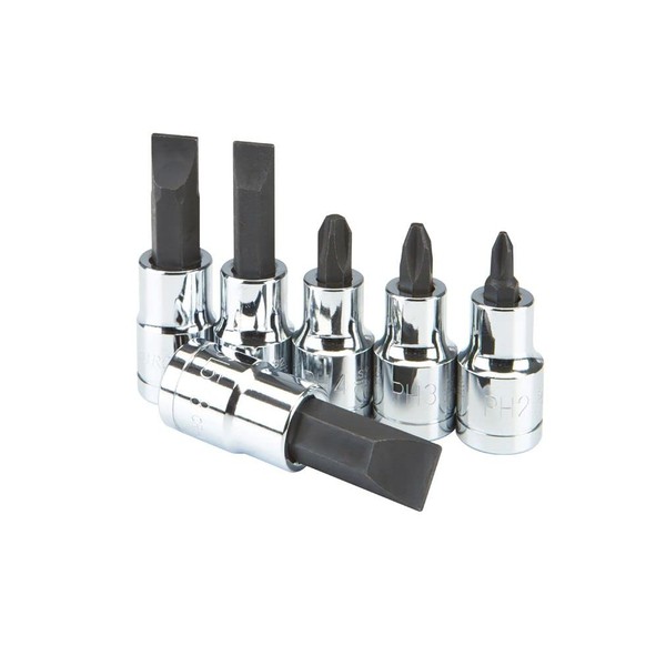 Pittsburgh 6 Piece 1/2" Drive Screwdriver Bit Socket Set