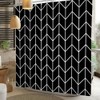 Uiiooazy Black White Line Pattern Shower Curtain for Bathroom Boho