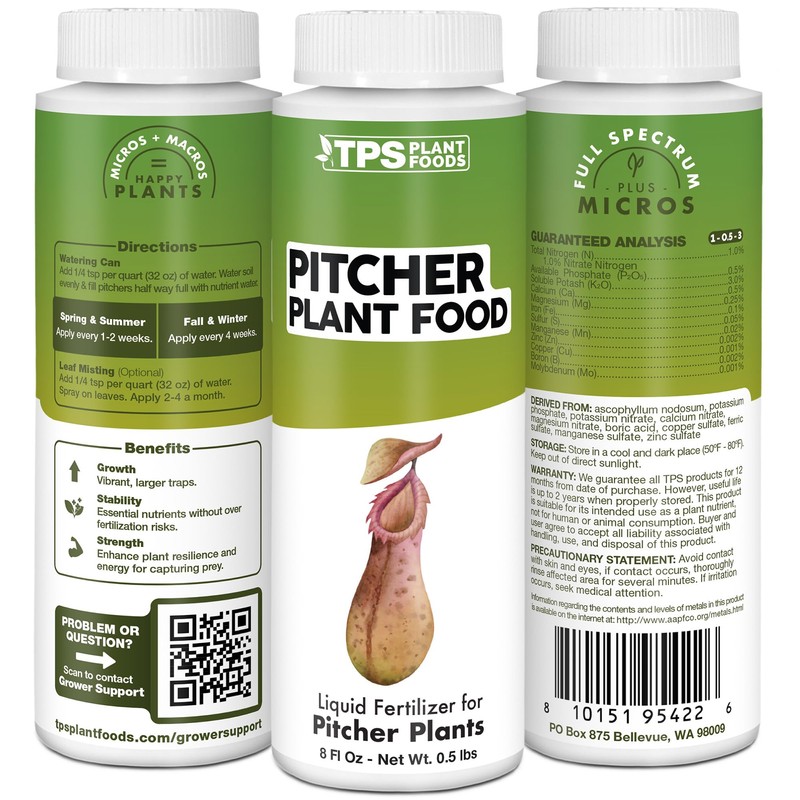 Pitcher Plant Food, Complete Liquid Pitcher Plant Fertilizer, 8 oz