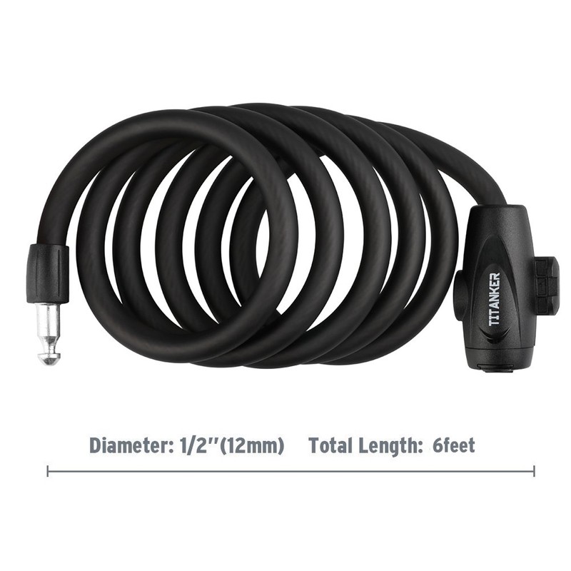 Titanker Bike Locks with Keys, Bike Lock Cable 4 Feet