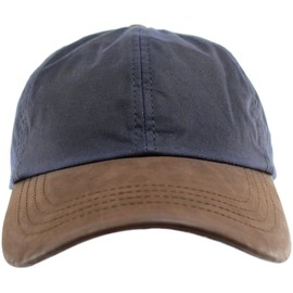 SNUGRUGS Mens/Gents Wax Waterproof Baseball Cap/Hat with Leather Peak. Made in The UK - Navy