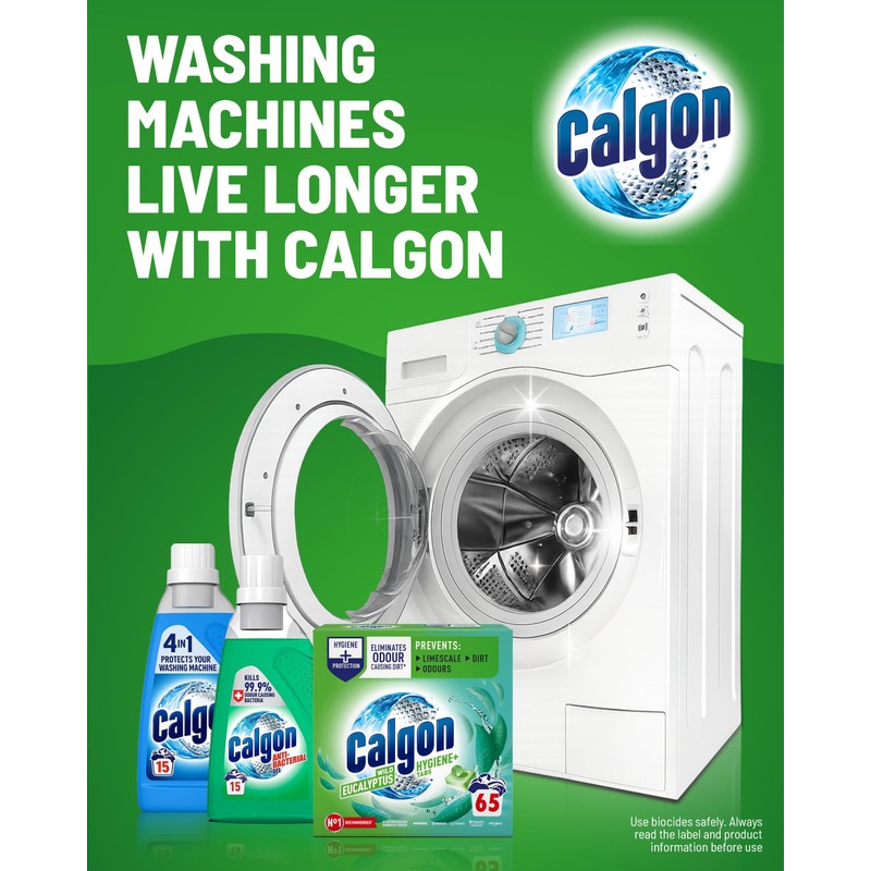 Calgon Hygiene Plus Washing Machine Cleaner & Limescale Remover, Water